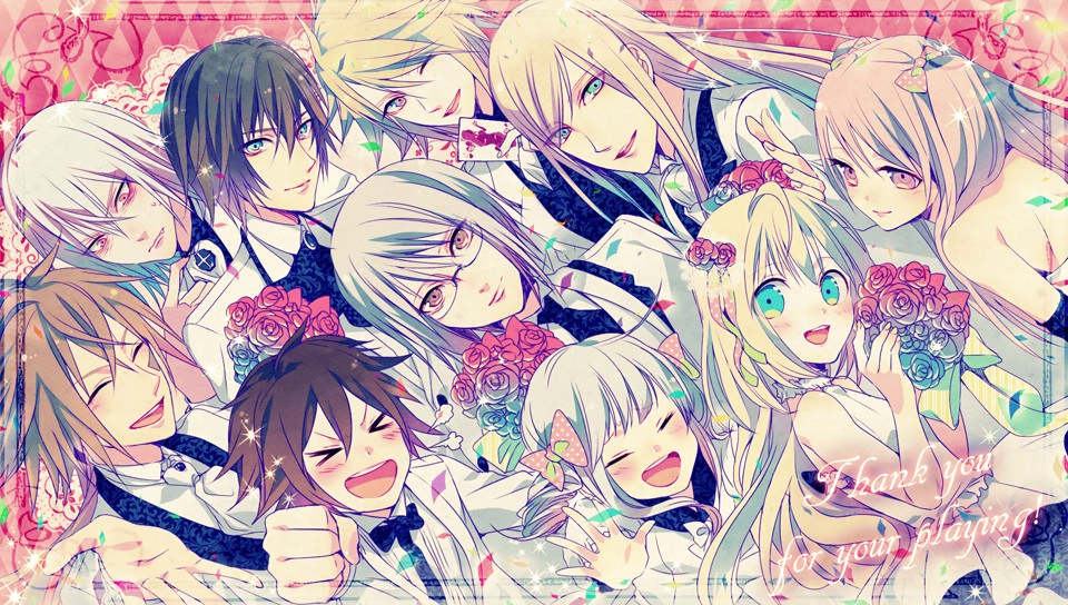 akechi_kenichirou, brown_eyes, brown_hair, eikoku_tantei_mysteria, emily_(eikoku_tantei_mysteria), erlock_holmes, jack_millers, jean_lupin_(eikoku_tantei_mysteria)