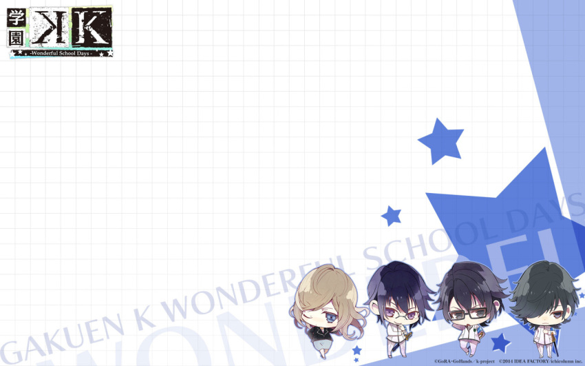 3boys, akiyama_himori, awashima_seri, black_hair, blue_eyes, fushimi_saruhiko, gakuen_k, munakata_reishi