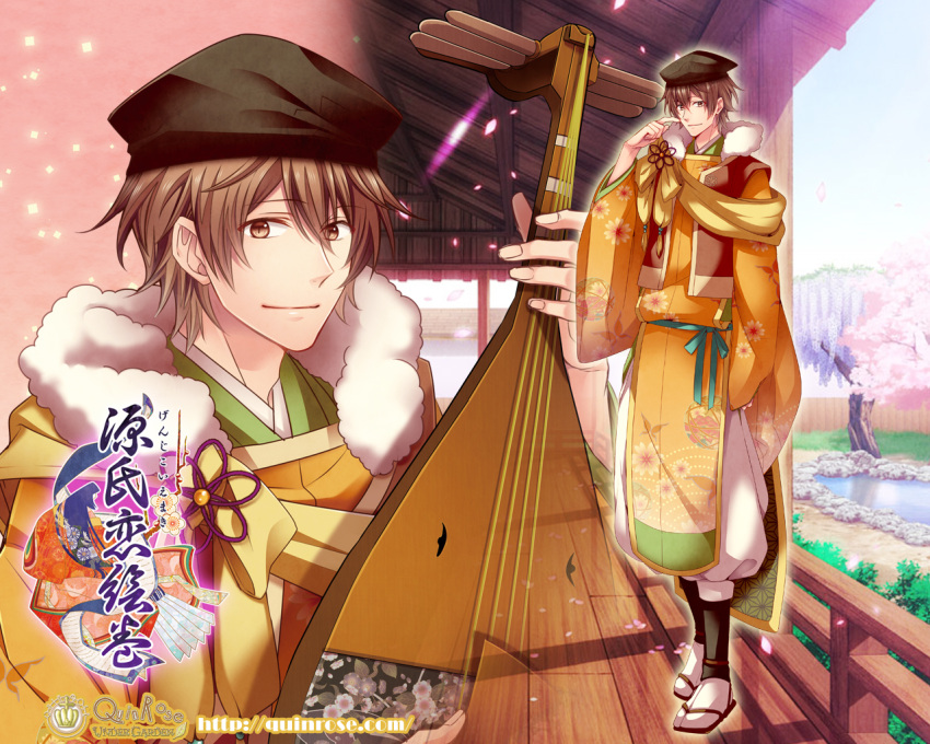 akashi_no_kimi, brown_eyes, brown_hair, fujimaru_mamenosuke, genji_koi_emaki
