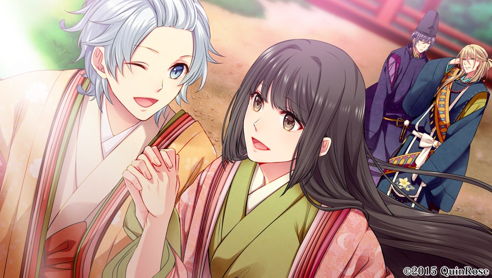 black_hair, chikage_(genji_koi_emaki), fujimaru_mamenosuke, genji_koi_emaki, murasaki_no_kimi, oborozukiyo_no_kimi, yuugao_no_kimi