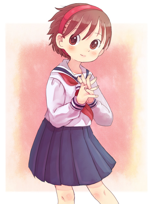 crossdressing, hands_clasped, headband, hourou_musuko, nitori_shuuichi, oota, school_uniform, skirt