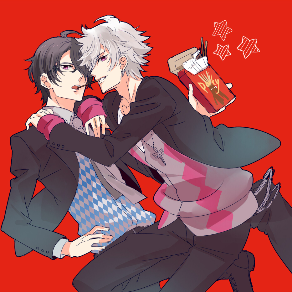 ageha, asahina_azusa, asahina_tsubaki, black_hair, brothers_conflict, violet_eyes