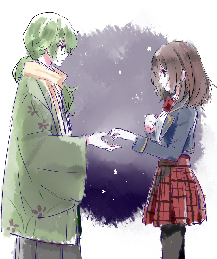 ageha, ayazuki_mei, green_eyes, green_hair, hishida_shunsou, meiji_tokyo_renka