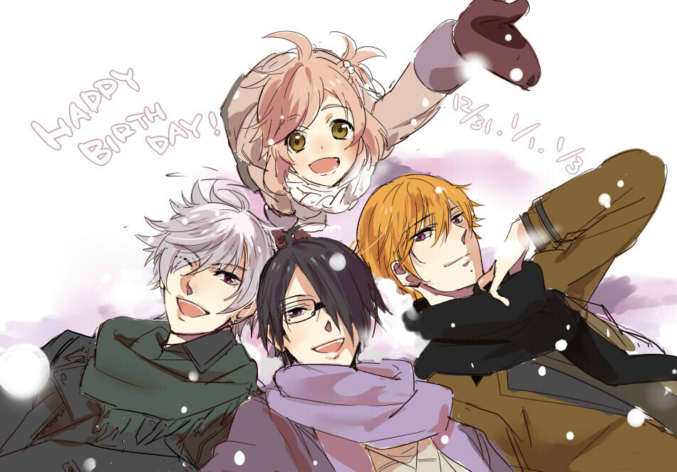ageha, asahina_azusa, asahina_natsume, asahina_tsubaki, asahina_wataru, black_hair, brothers_conflict, purple_eyes