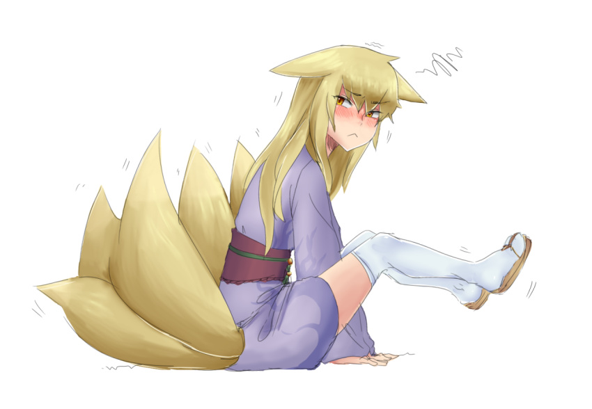 1girl, :<, animal_ears, blonde_hair, blush, caleana, ears_down, fox_ears