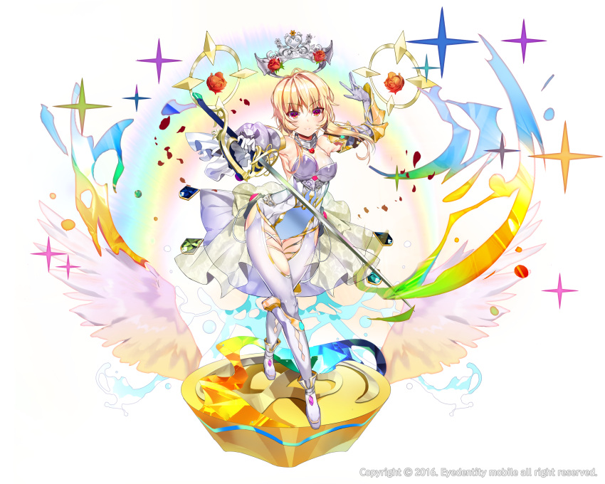 1girl, absurdres, armor, blonde_hair, boots, breasts, cleavage, contrapposto