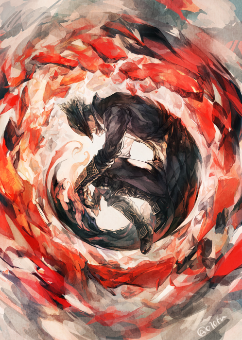 1boy, bloodborne, closed_eyes, covered_mouth, flower, grey_hair, hat, hunter_(bloodborne)