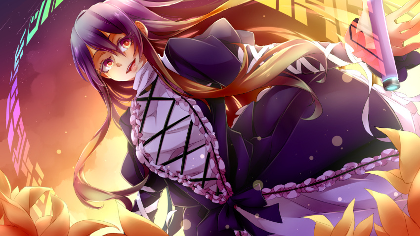 1girl, brown_hair, flower, gradient_hair, highres, hijiri_byakuren, ieka, multicolored_hair