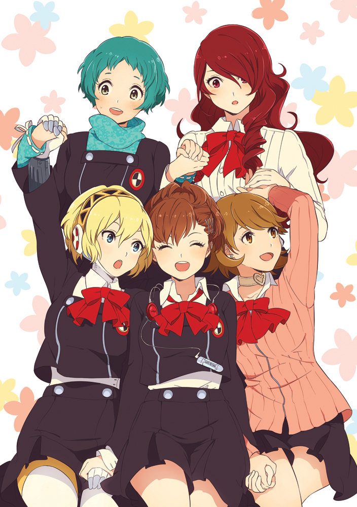 5girls, :d, :o, ^_^, ^o^, aegis, aegis_(persona), ai-wa