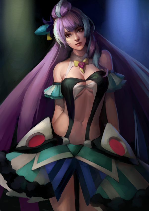 1girl, breasts, looking_at_viewer, macross, macross_delta, mikumo_guynemer, phamoz, purple_hair