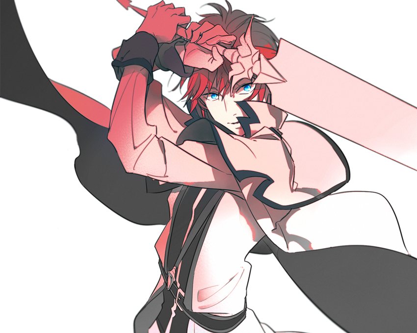 1boy, blue_eyes, re:zero_kara_hajimeru_isekai_seikatsu, redhead, reinhard_van_astrea, short_hair, sogekishu_(sni8er), solo