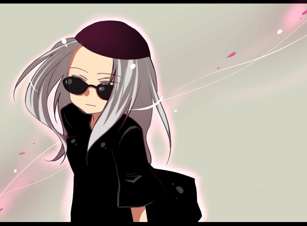 akagi, blind, genderswap, hanyuu_yusuke, hat, ichikawa_(akagi), long_hair, sunglasses