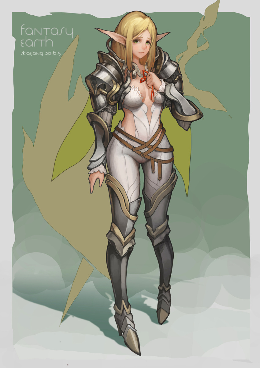 1girl, armor, armored_boots, ass_visible_through_thighs, belt, boots, breasts, chainmail