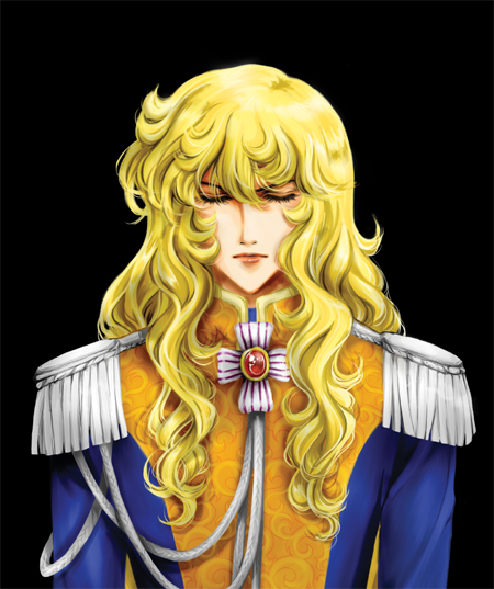 blonde_hair, closed_eyes, curly_hair, epaulettes, long_hair, oldschool, oscar_francois_de_jarjayes, renew