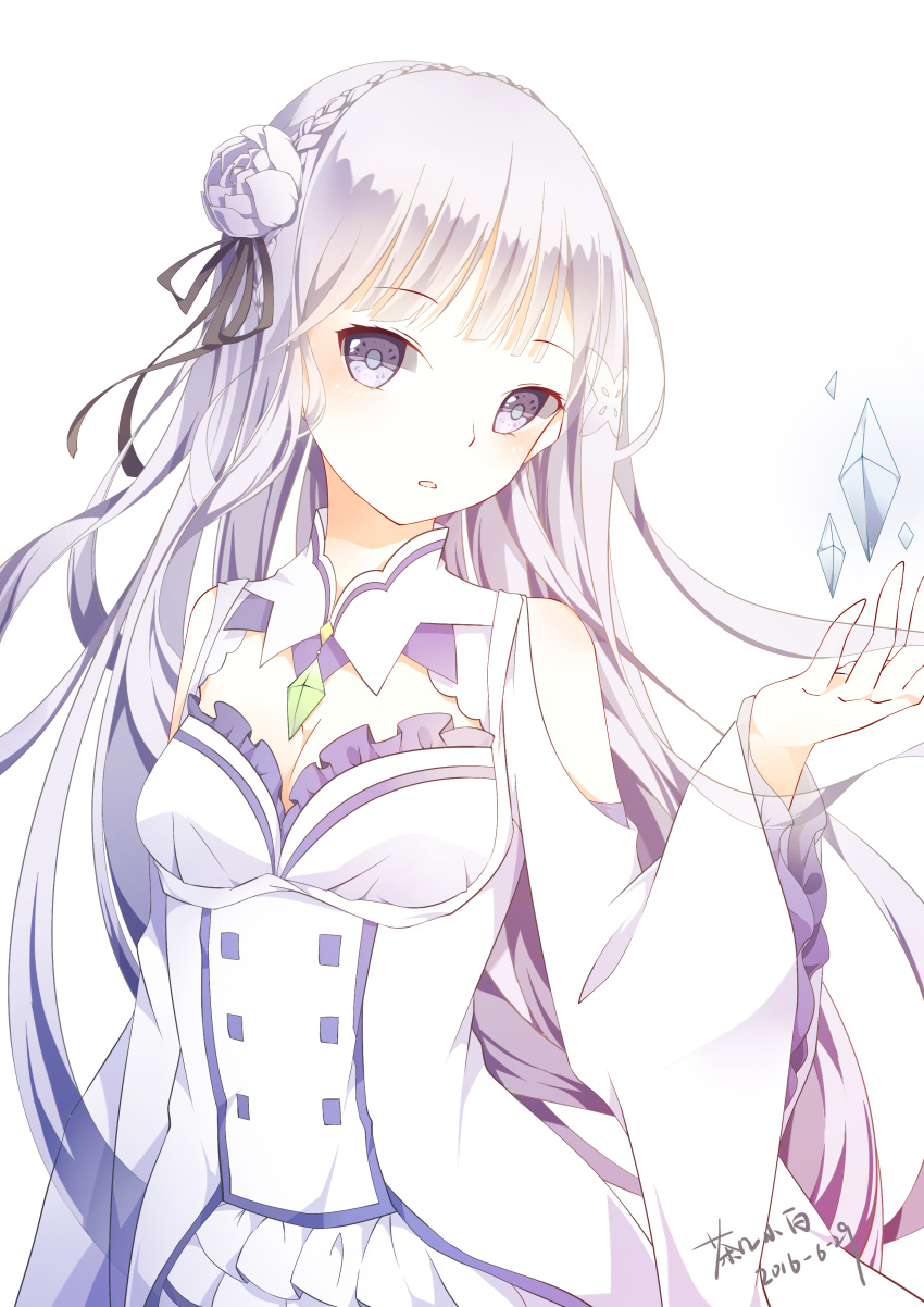 1girl, absurdres, artist_name, bangs, braid, breasts, chaji_xiao_bai, cleavage