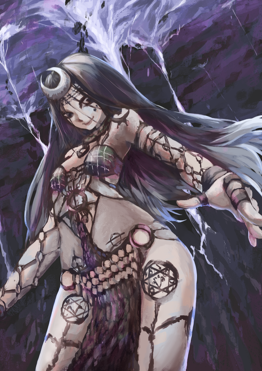 1girl, black_eyes, black_hair, bracelet, breasts, breasts_apart, dc_comics, enchantress_(dc)
