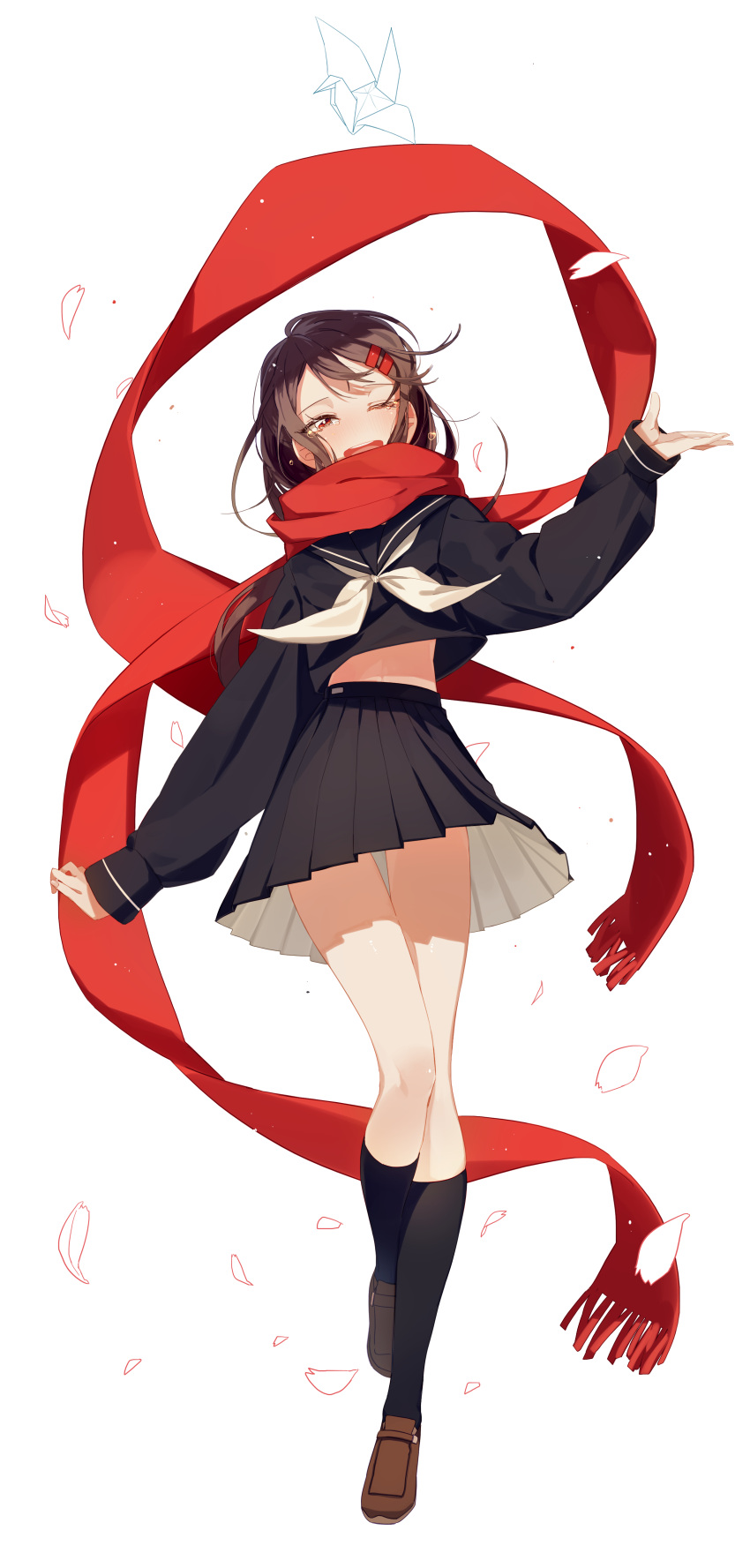 1girl, absurdres, black_hair, hair_ornament, hairclip, highres, hisu_(hiss_1107), kagerou_project