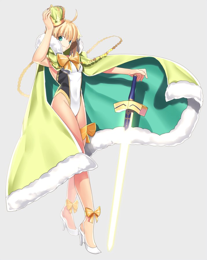 1girl, adjusting_headwear, ankle_bow, ankle_ribbon, blonde_hair, bow, cape, chietori