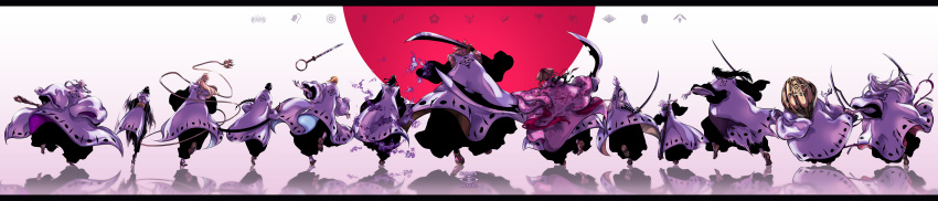 6+boys, absurdres, bald, black_hair, bleach, blonde_hair, braid, dotpaper