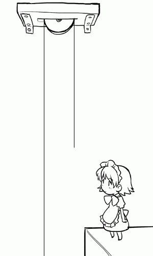 animated, animated_gif, chikoi, gif, lowres, maid, minigirl, monochrome