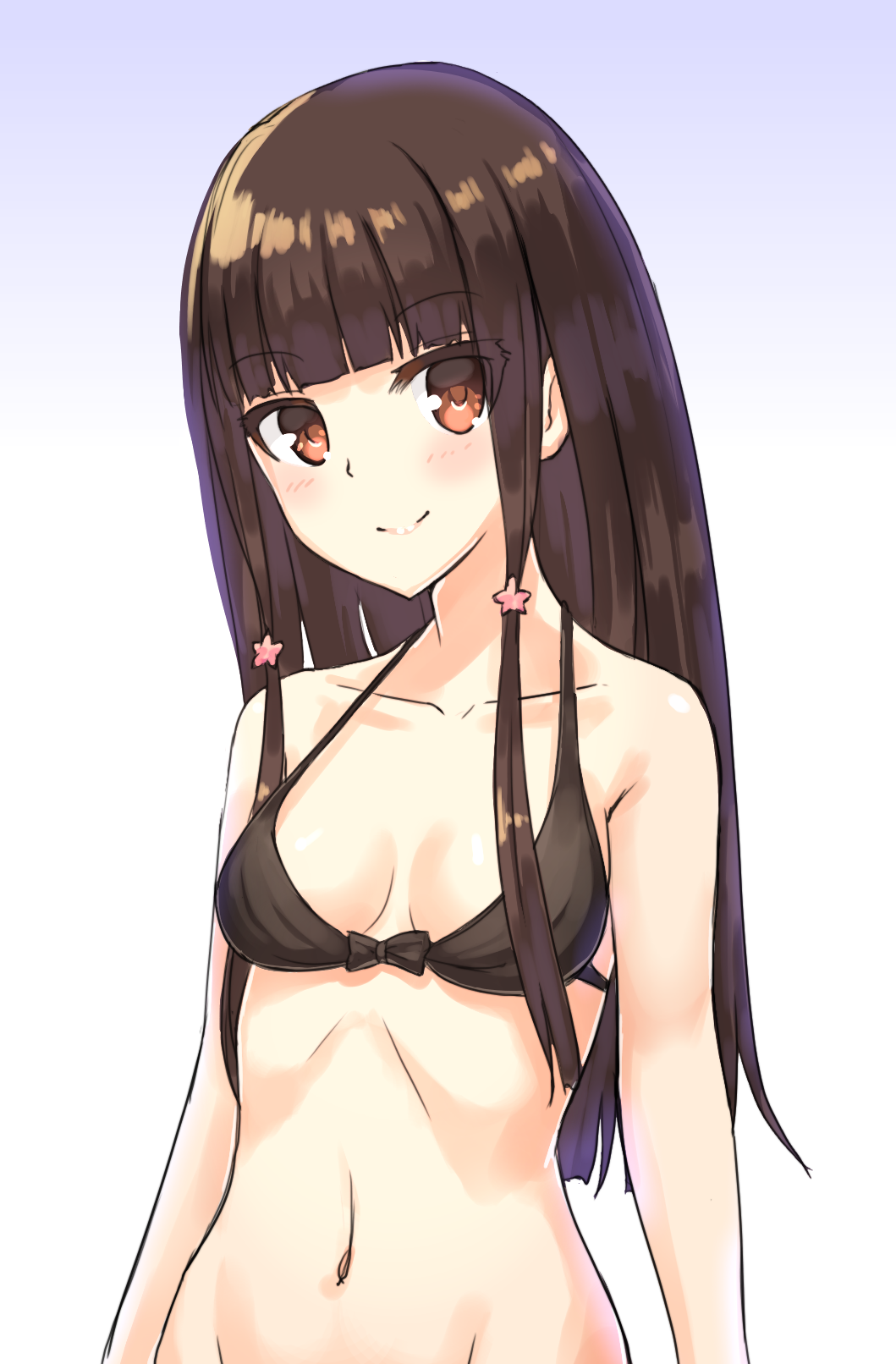 1girl, amagi_brilliant_park, bottomless, bra, breasts, brown_eyes, brown_hair, hexun6