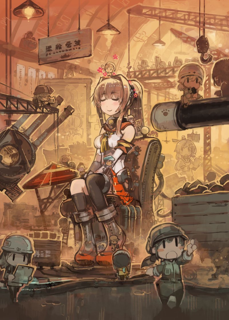 akashi_(kantai_collection), asymmetrical_legwear, bangs, boots, breasts, brown_hair, clipboard, closed_eyes