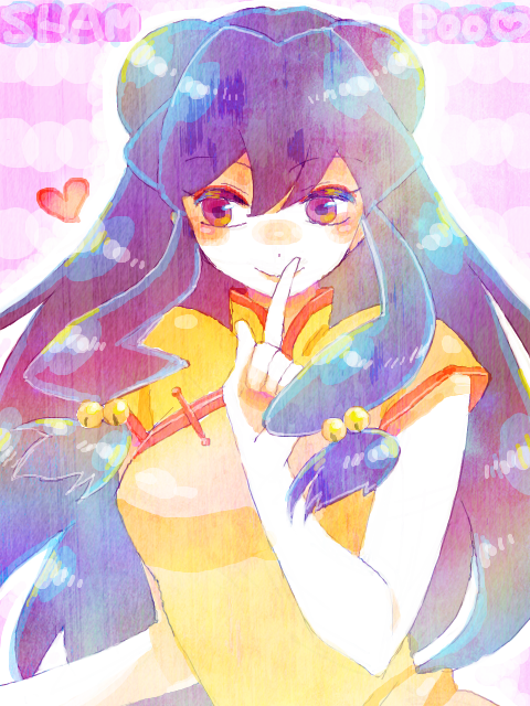 ar, bad_id, china_dress, chinadress, chinese_clothes, heart, long_hair, purple_hair