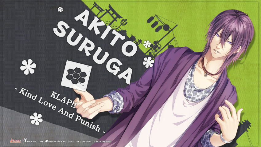 kawahito_yasutake, klap!!, purple_eyes, purple_hair, suruga_akito