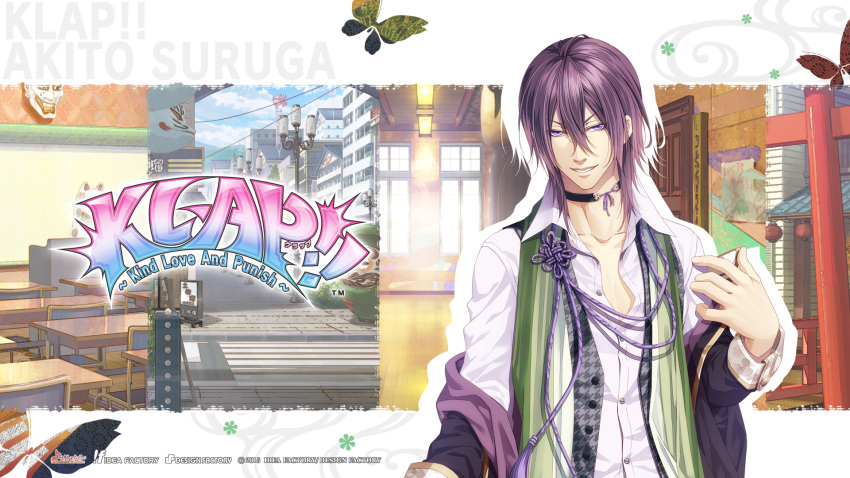 kawahito_yasutake, klap!!, purple_eyes, purple_hair, suruga_akito
