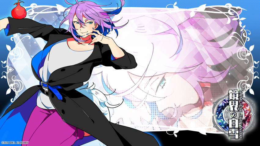 blue_eyes, kinako_(artist), kyoukai_no_shirayuki, shinjou_nazuki, violet_hair