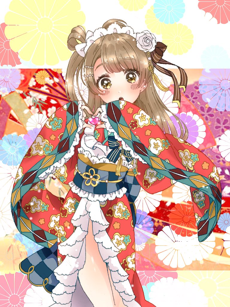 1girl, :o, artist_request, bangs, blush, bow, brown_eyes, brown_hair