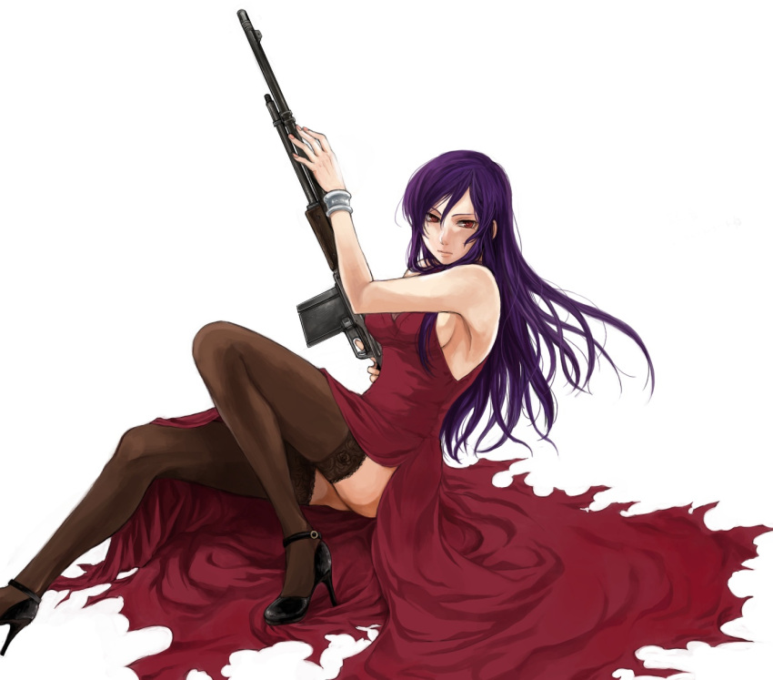 bad_id, bracelet, breasts, dress, genderswap, gun, gundam, gundam_00