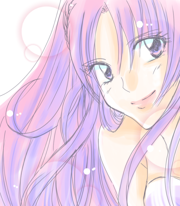 1girl, celes_(milklate), commentary_request, long_hair, original, purple_hair, smile, solo, violet_eyes