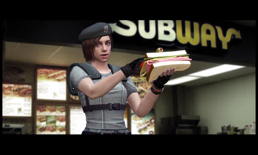 3d, beret, brown_hair, garry's_mod, jill_valentine, parody, resident_evil, short_hair