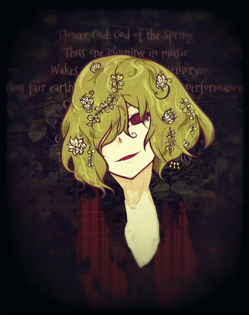 1girl, al_bhed_eyes, alternate_costume, black_shirt, blurry, commentary_request, depth_of_field, english