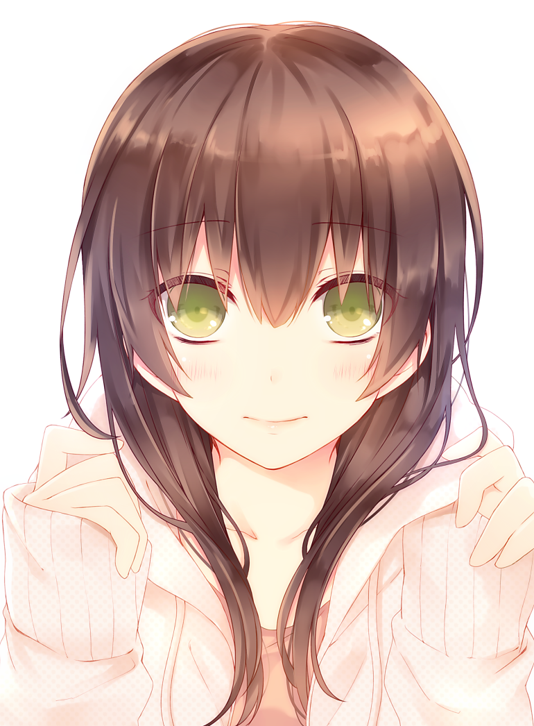 1girl, blush, brown_hair, closed_mouth, collarbone, eyebrows, eyebrows_visible_through_hair, eyes_visible_through_hair