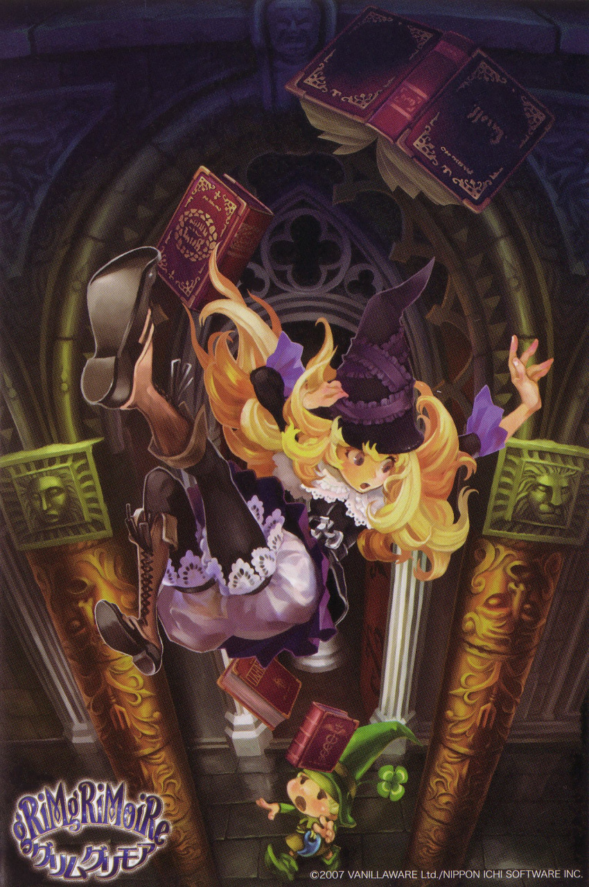 elf, falling, gaff, grimgrimoire, highres, lillet_blan, nippon_ichi, official_art
