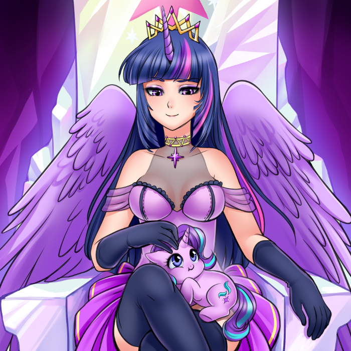 1girl, bangs, blue_eyes, blue_hair, breasts, cleavage, commentary, crossed_legs