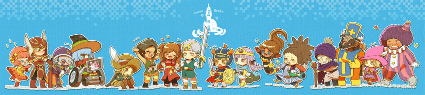 andou_ruruka, asahina_aoi, bandai_daisaku, bebe_(ad234_tenrou), blue_eyes, blue_hair, boots, brown_hair