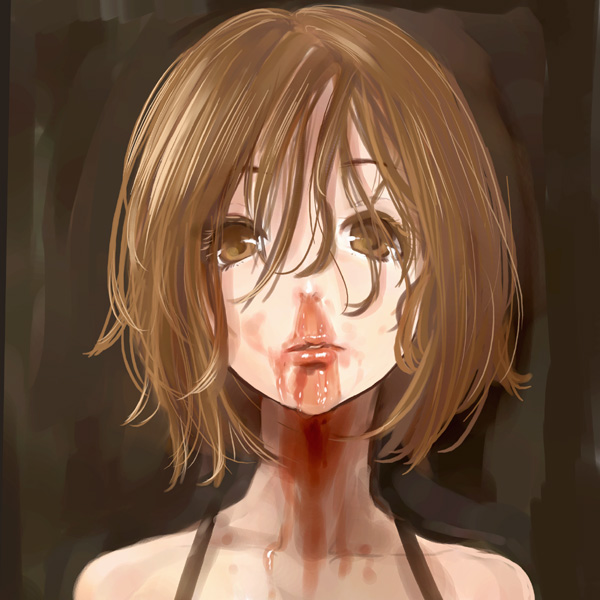 album, andrew_wk, blood, blood_on_face, cover, face, hirasawa_yui, k-on!, kito_(coyo), lips, messy_hair, nosebleed, parody, solo