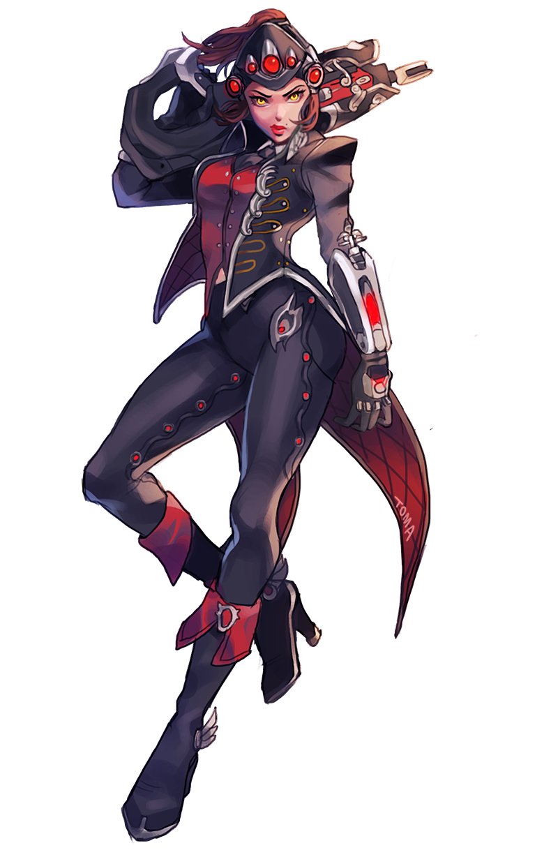 1girl, alternate_costume, alternate_hair_color, alternate_skin_color, artist_name, black_boots, black_gloves, black_jacket