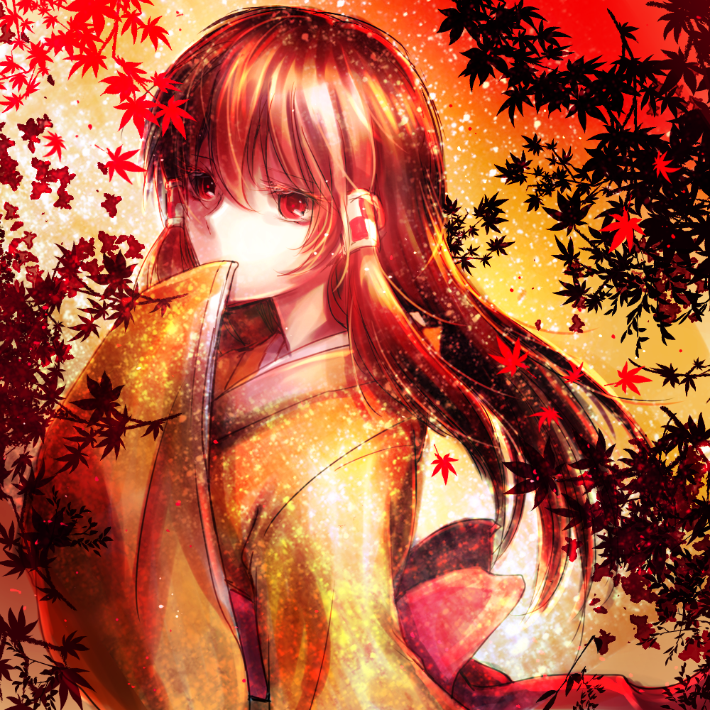 1girl, brown_hair, character_request, fuyuyuki_gekka, gugure!_kokkuri-san, hair_ornament, japanese_clothes, kimono