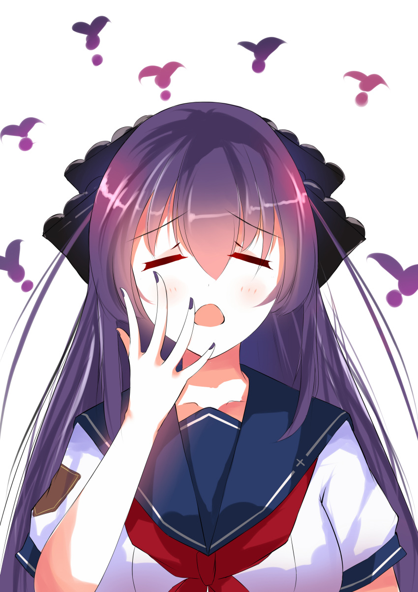 1girl, absurdres, closed_eyes, collarbone, eyebrows, eyebrows_visible_through_hair, fingernails, hafrizalramad