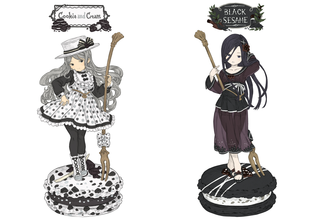 2girls, black_eyes, black_hair, black_legwear, black_shoes, blush, boots, brown_eyes