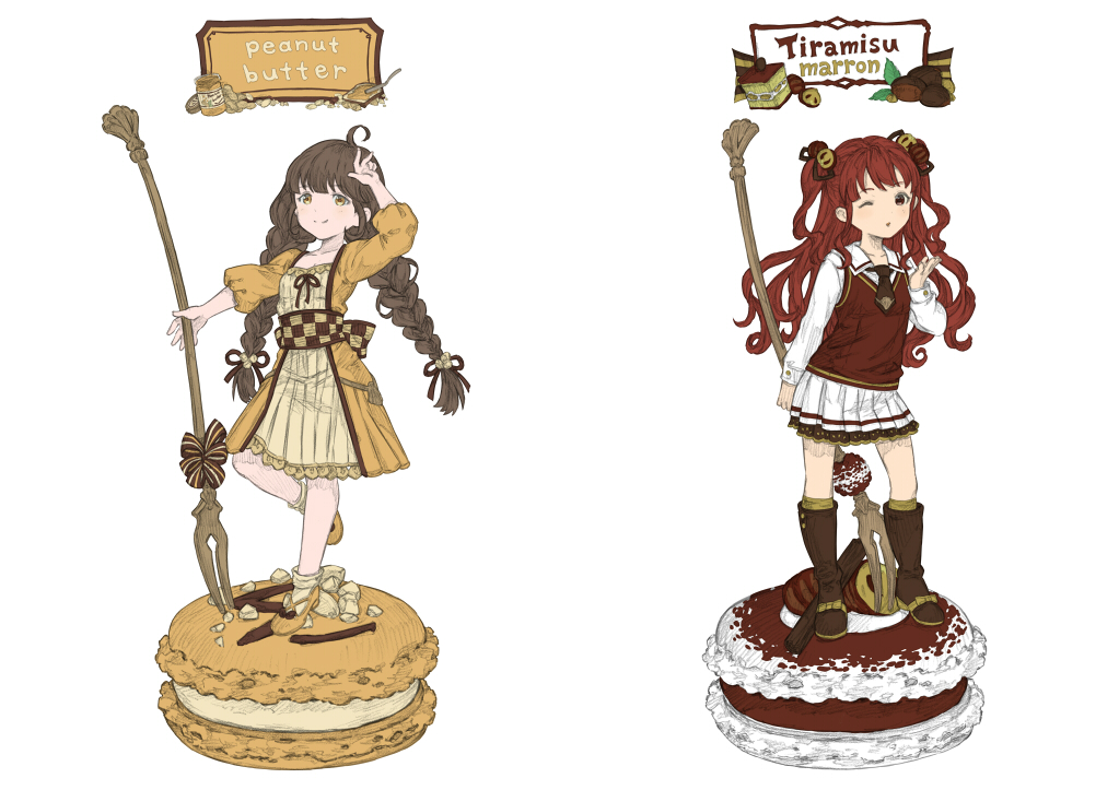 2girls, ahoge, blush, boots, bottle, braid, brown_boots, brown_eyes