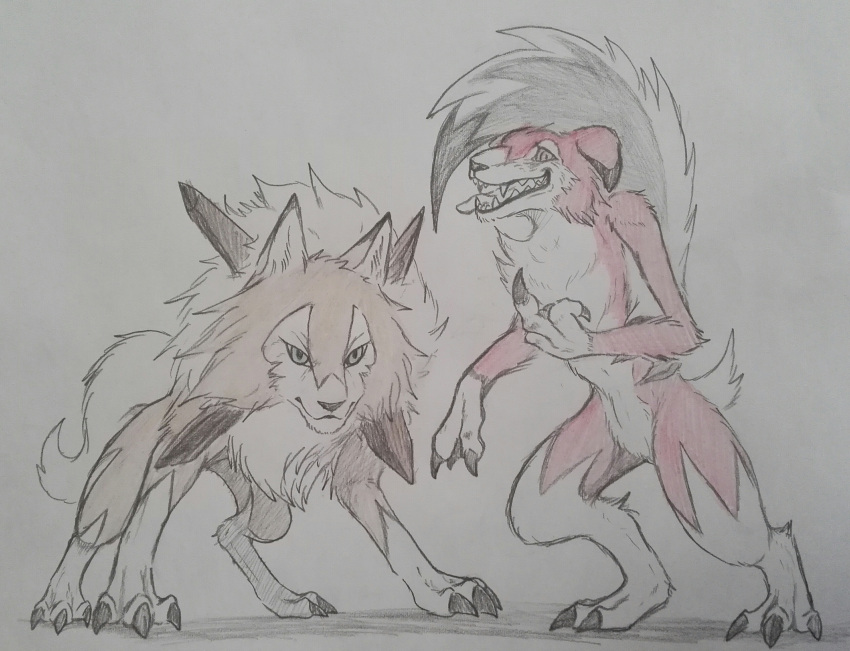 absurdres, alternate_form, animal_ears, claws, dog_ears, fang, fangs, fighting_stance