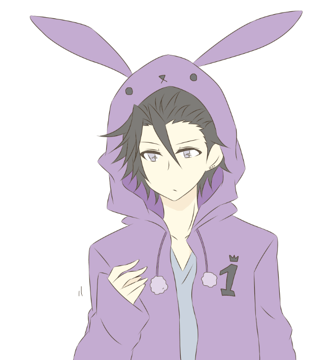 1boy, animal_hood, bunny_hood, hood, hooded_jacket, jacket, male_focus, mustuki_hajime