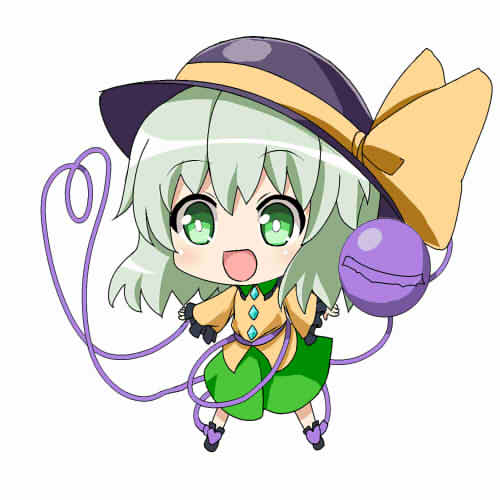 1girl, :d, arms_at_sides, black_hat, black_shoes, blush, bow, chibi