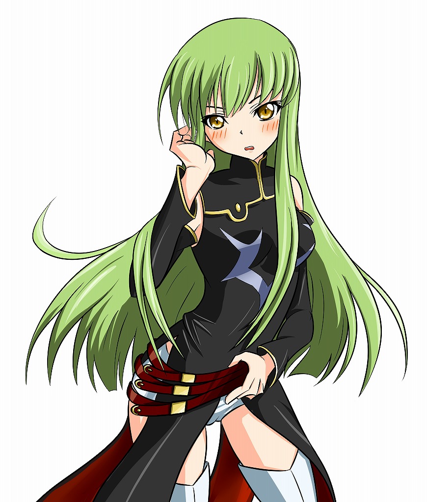 c.c., cc, code_geass, green_hair, gurio, long_hair, thigh-highs, thighhighs