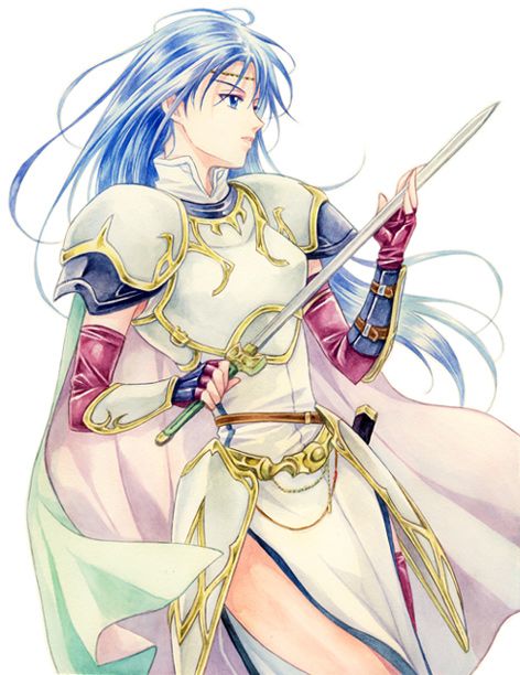 armor, blue_eyes, blue_hair, cape, circlet, elbow_gloves, fingerless_gloves, fire_emblem